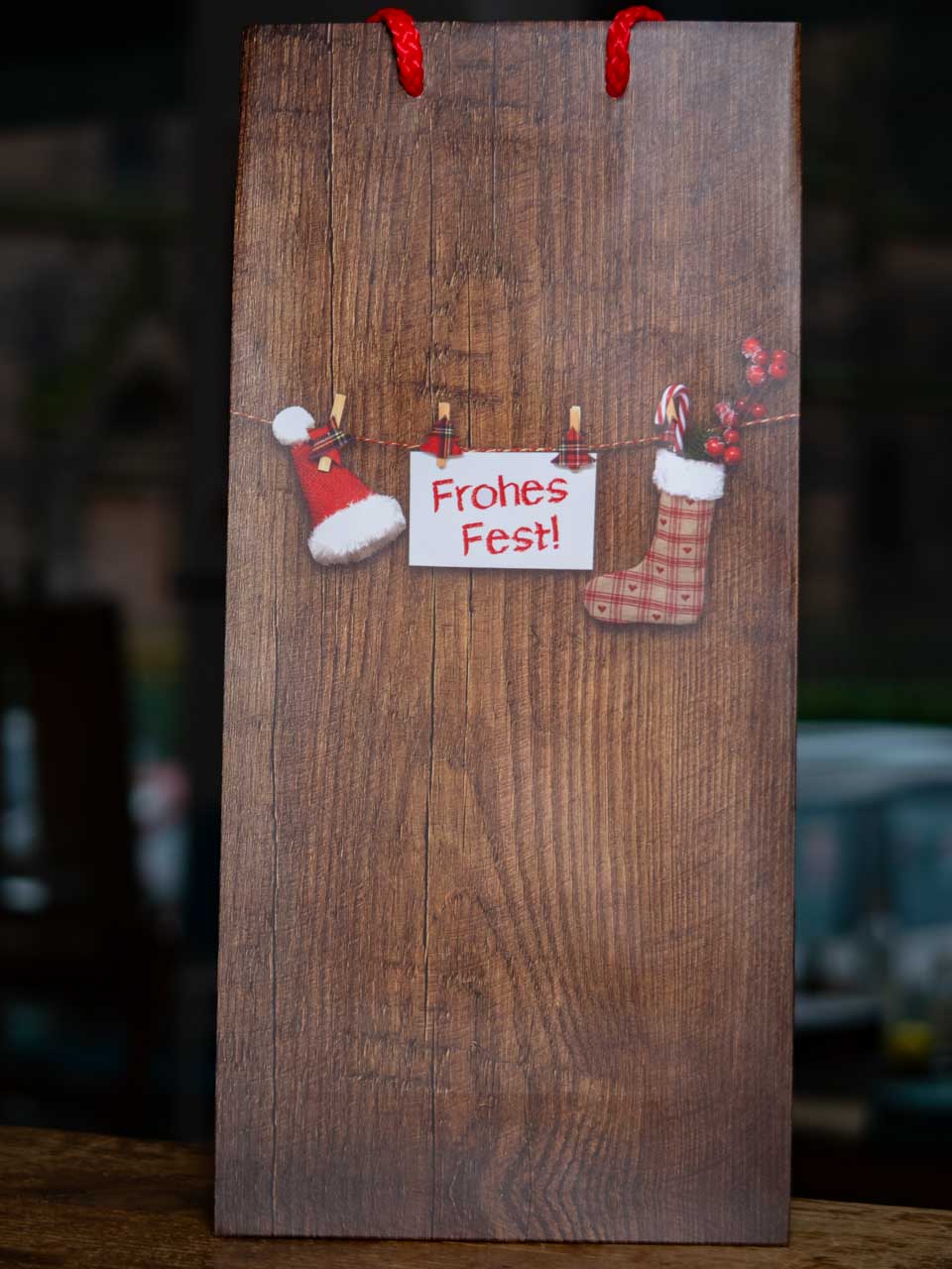 Geschenktasche Frohes Fest - hoch
