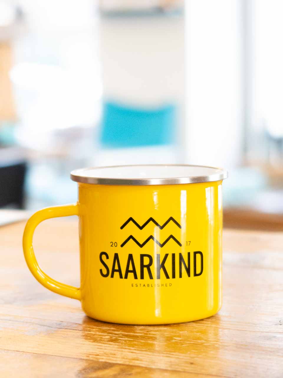 Saarkind Emaille Kaffee Becher gelb