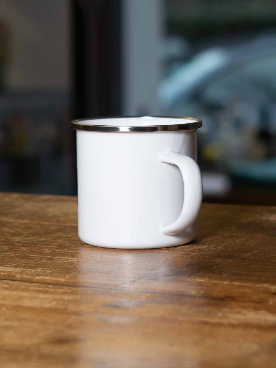 Saarkind Emaille Kaffee Becher Frühling