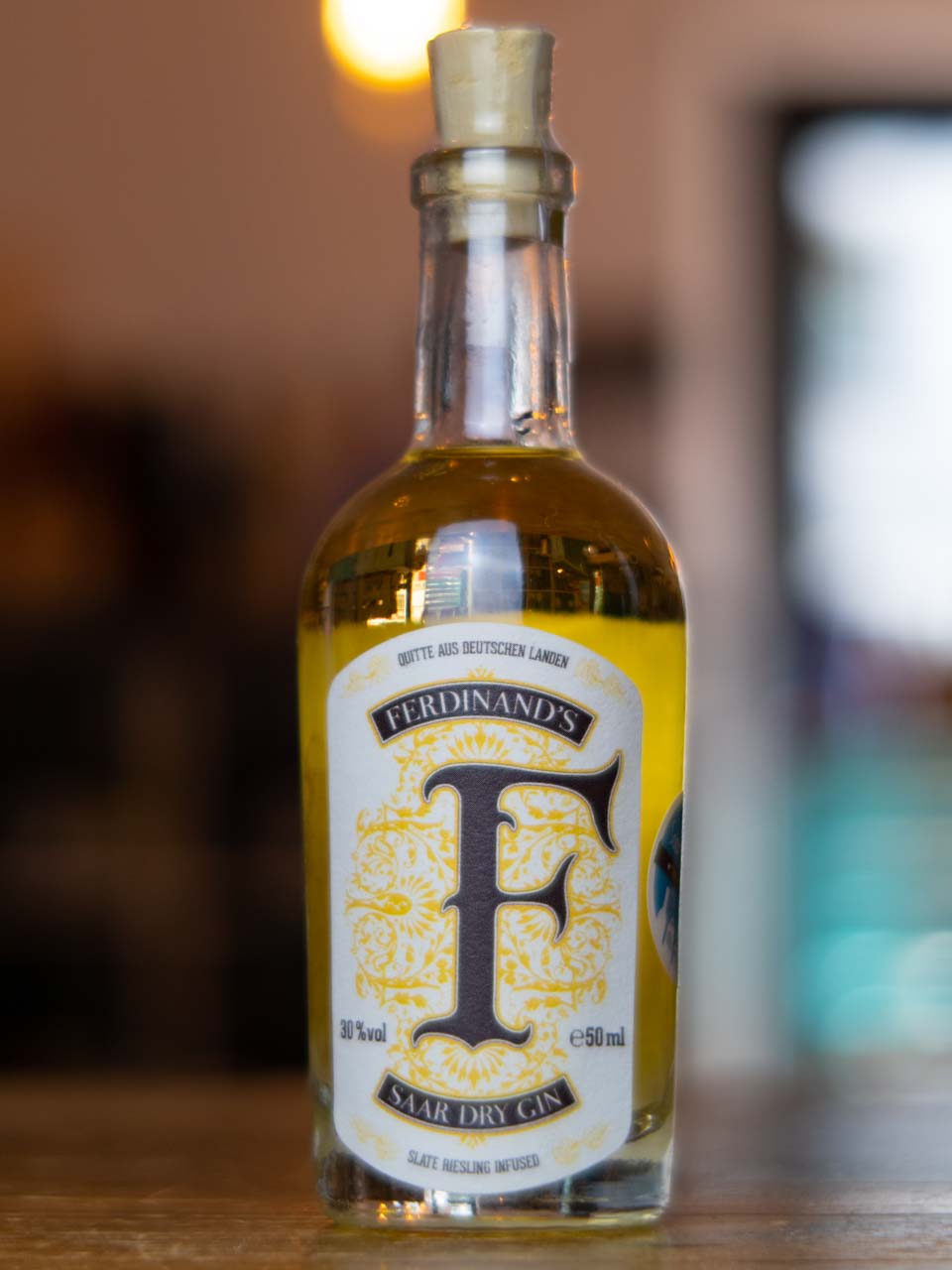 Ferdinand's Saar Quince Quitten Ginlikör Miniaturflasche