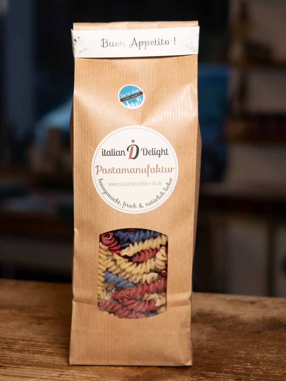 Fusilli BIO Hartweizen Nudeln tricolore France