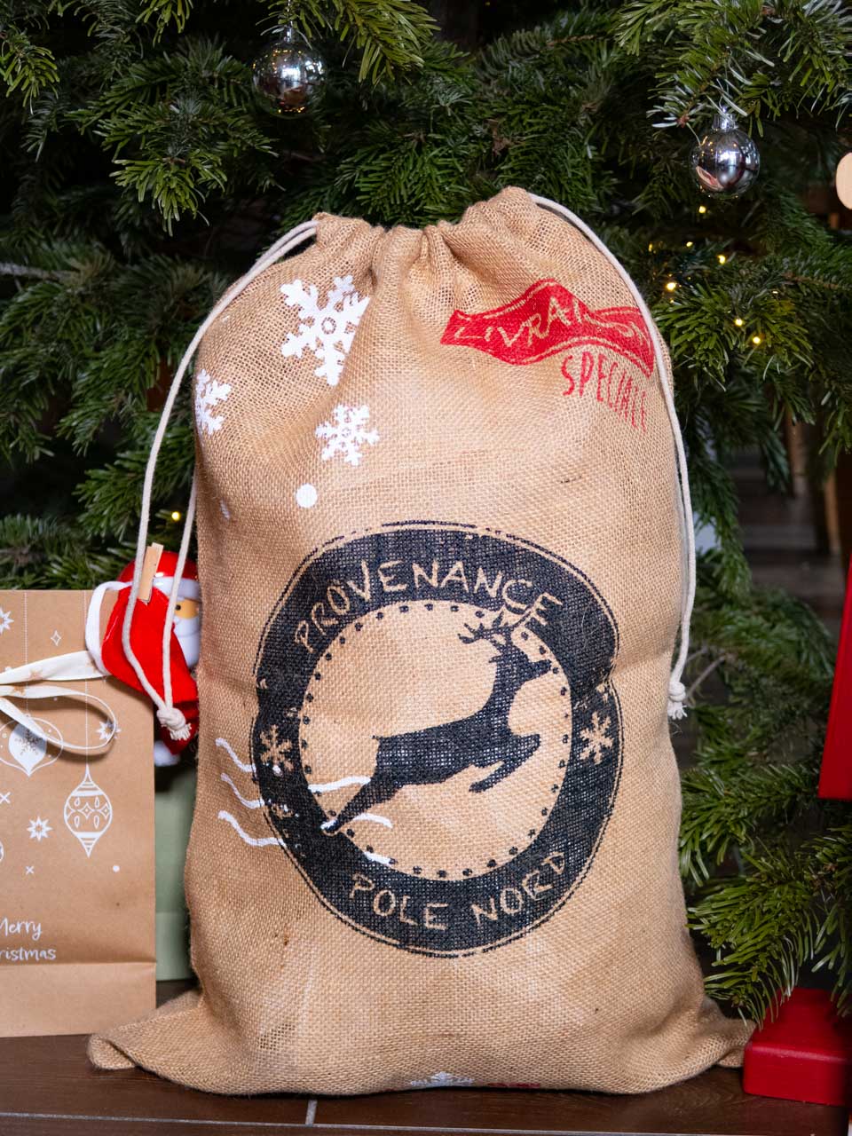 Großer Jutesack Weihnachten