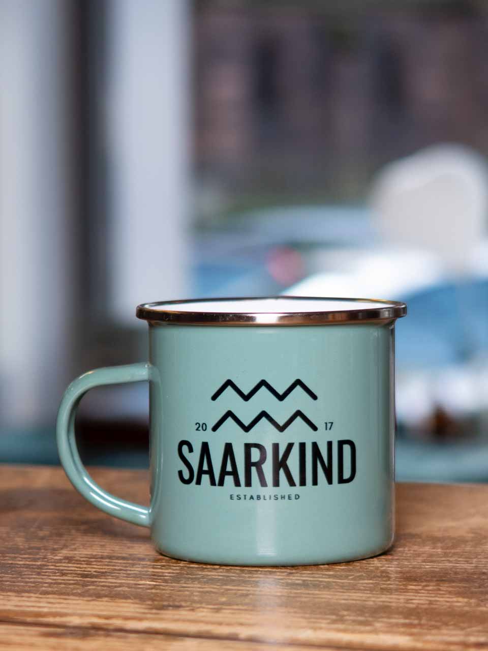 Saarkind Emaille Kaffee Becher mint