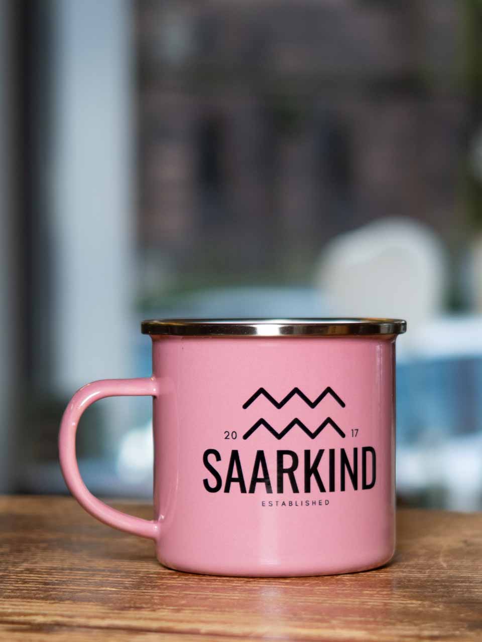 Saarkind Emaille Kaffee Becher rosé