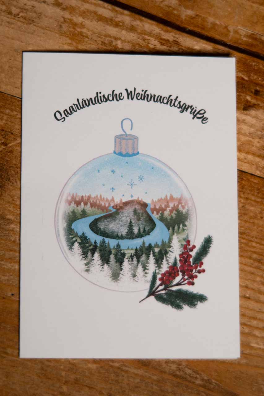 Saarländische Weihnachtsgrüße Saarschleife Karte