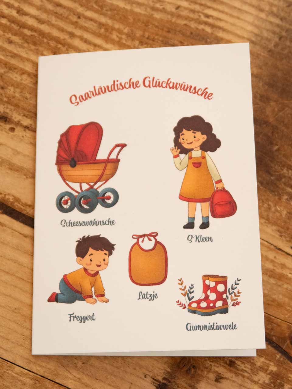 Saarländische Glückwunsch Karte - Kleine Saarländer