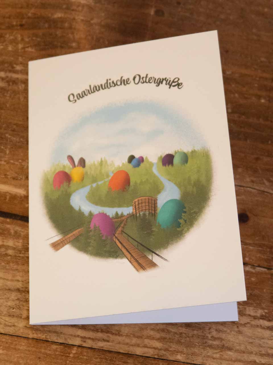 Saarländische Oster-Karte Saarschleife