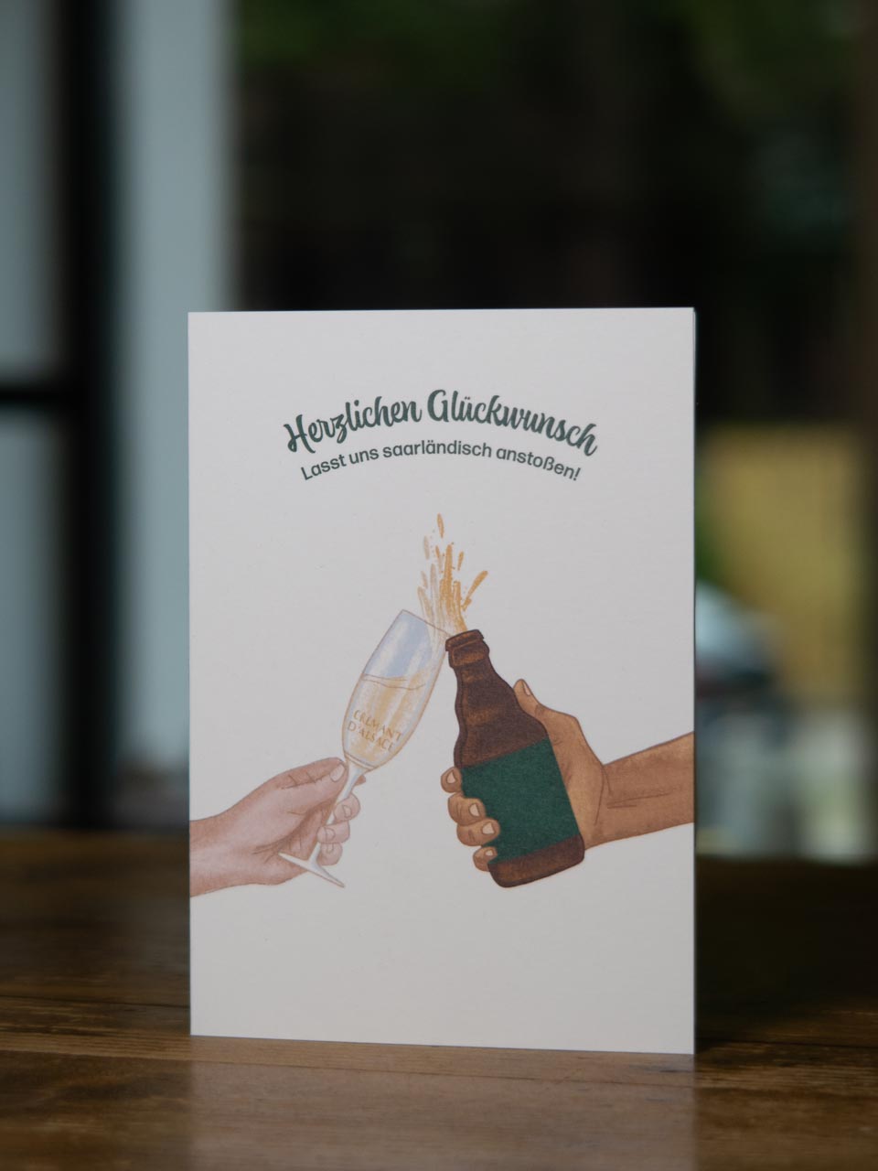 Saarländische Glückwunsch Karte - Stubbi & Cremant