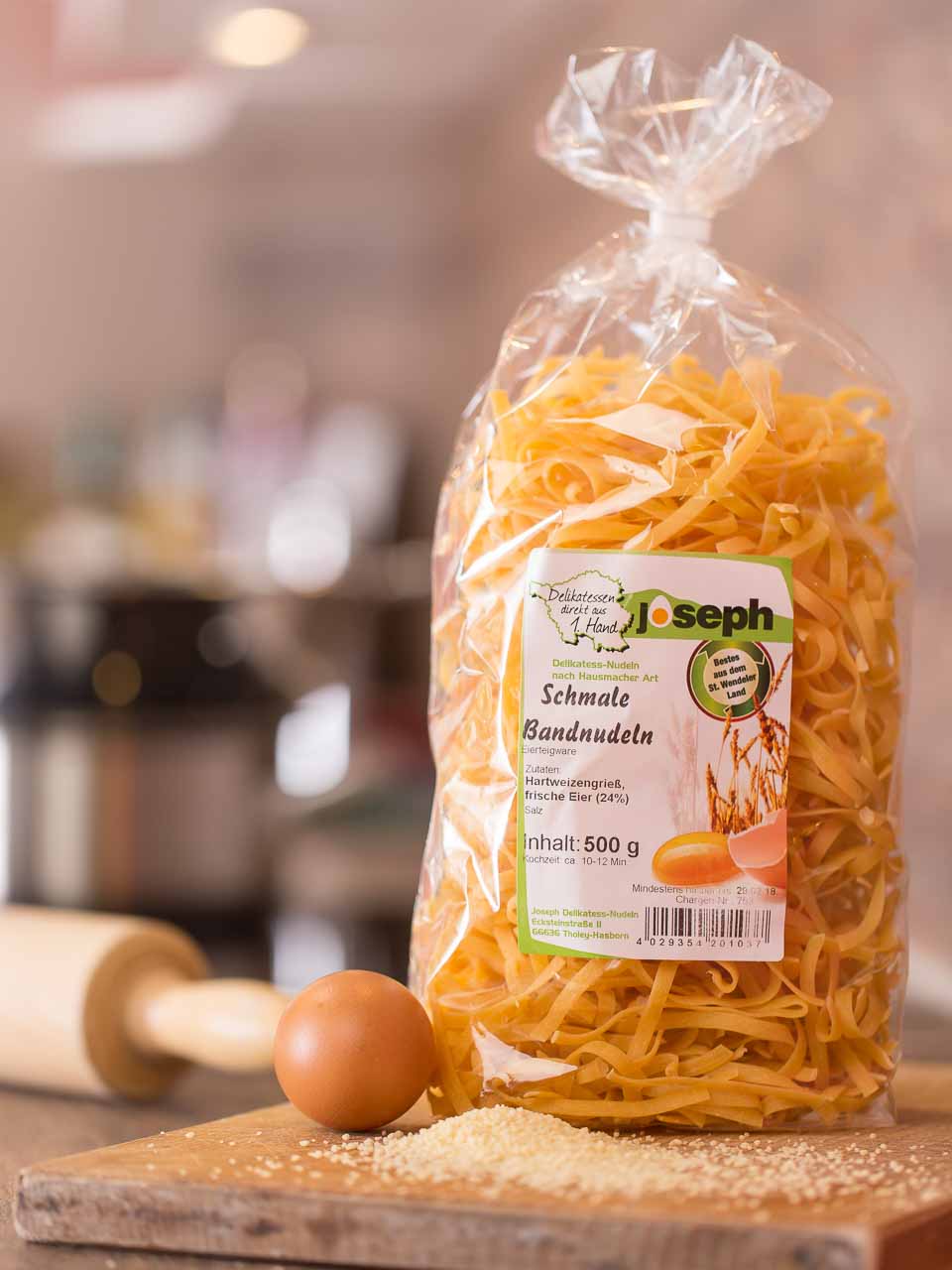 Schmale Eier-Bandnudeln